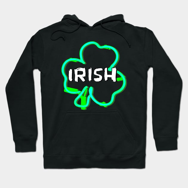 Irish Neon Shamrock Hoodie by badlydrawnbabe